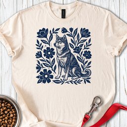 Shiba Inu Linocut T Shirt Gift For Dog Lover