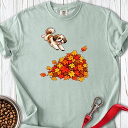 Shih Tzu Fall Leaves Premium Tee Gift For Dog Lover