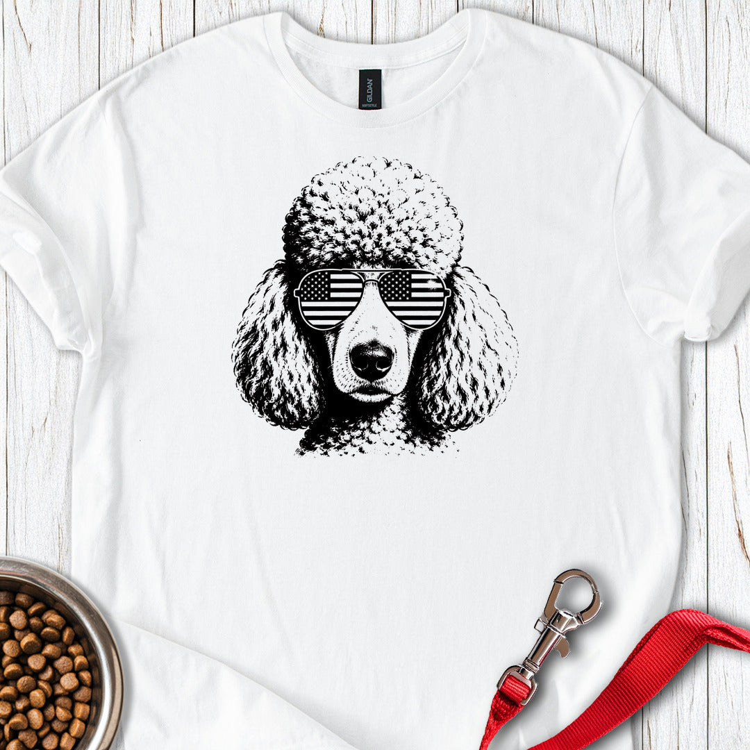 Standard Poodle Flag Shades T Shirt Gift For Dog Lover