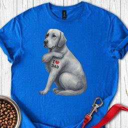 Silver Labrador I Love Dad T Shirt Gift For Dad