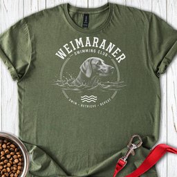 Weimaraner Swimming Club 2 T Shirt Gift For Dog Lover