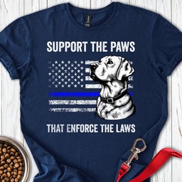 Thin Blue Line Police Labrador T Shirt Gift For Dog Lover