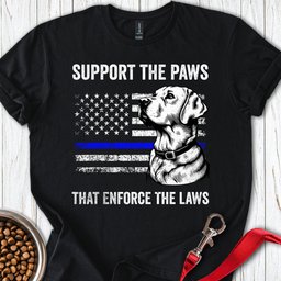 Thin Blue Line Police Labrador T Shirt Gift For Dog Lover