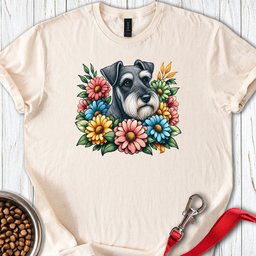 Schnauzer Floral T Shirt Gift For Dog Lover