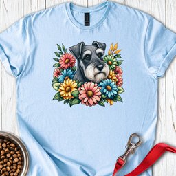 Schnauzer Floral T Shirt Gift For Dog Lover