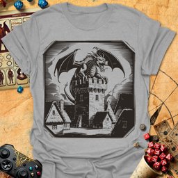 Dragon Line Art Tee Gift For Tabletop Gamer