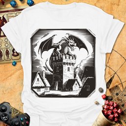 Dragon Line Art Tee Gift For Tabletop Gamer