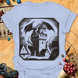 Dragon Line Art Tee Gift For Tabletop Gamer