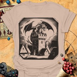 Dragon Line Art Tee Gift For Tabletop Gamer