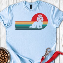 Shih Tzu Retro Sunset T Shirt Gift For Dog Lover