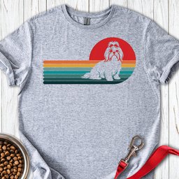 Shih Tzu Retro Sunset T Shirt Gift For Dog Lover