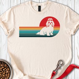 Shih Tzu Retro Sunset T Shirt Gift For Dog Lover