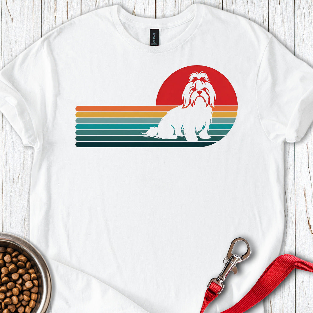 Shih Tzu Retro Sunset T Shirt Gift For Dog Lover
