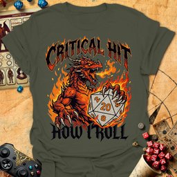 Critical Hit Dragon Tee Gift For Tabletop Gamer