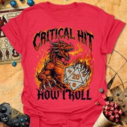 Critical Hit Dragon Tee Gift For Tabletop Gamer