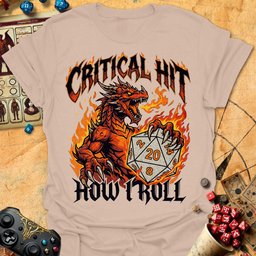 Critical Hit Dragon Tee Gift For Tabletop Gamer