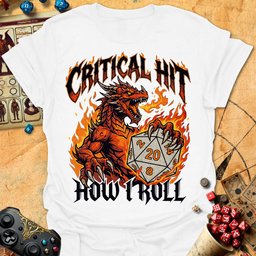 Critical Hit Dragon Tee Gift For Tabletop Gamer