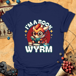 Book Wyrm Tee Gift For Tabletop Gamer