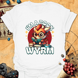 Book Wyrm Tee Gift For Tabletop Gamer