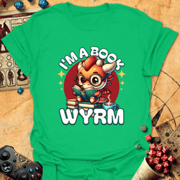 Book Wyrm Tee Gift For Tabletop Gamer