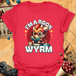 Book Wyrm Tee Gift For Tabletop Gamer