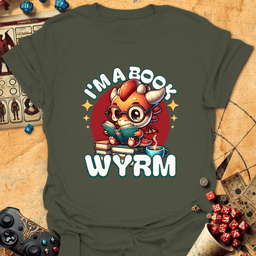 Book Wyrm Tee Gift For Tabletop Gamer