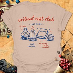 Critical Rest Club Tee Gift For Tabletop Gamer