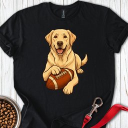 Yellow Labrador Football T Shirt Gift For Dog Lover