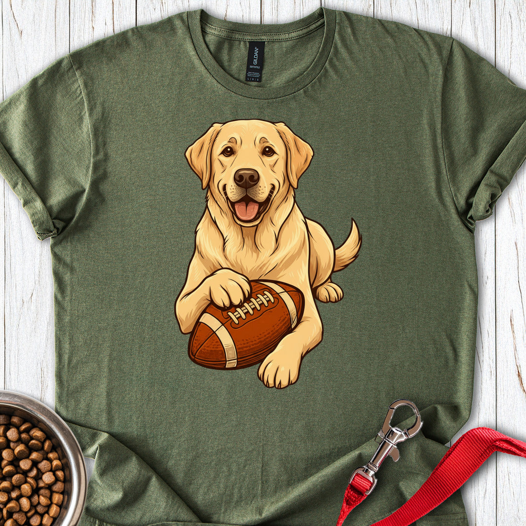 Yellow Labrador Football T Shirt Gift For Dog Lover