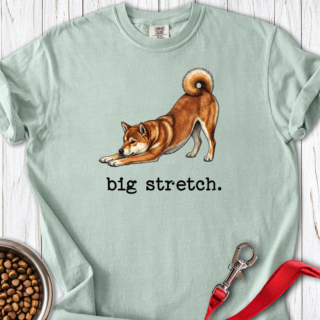 Shiba Inu Big Stretch Premium Tee Gift For Dog Lover