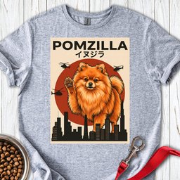 Pomeranian Pomzilla T Shirt Gift For Dog Lover