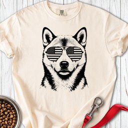 Shiba Inu Flag Shades Premium Tee Gift For Dog Lover