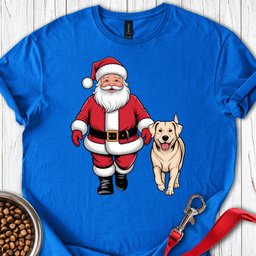 Walking With Santa Labrador T Shirt Gift For Dog Lover