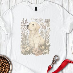 Sunfaded Labrador Flower T Shirt Gift For Dog Lover