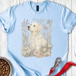 Sunfaded Labrador Flower T Shirt Gift For Dog Lover