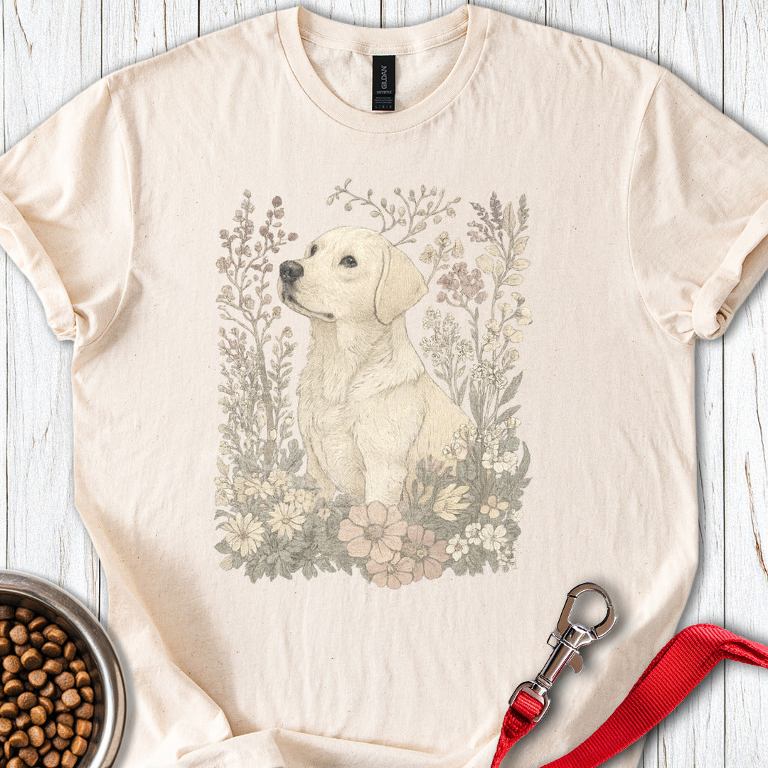 Sunfaded Labrador Flower T Shirt Gift For Dog Lover