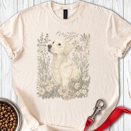 Sunfaded Labrador Flower T Shirt Gift For Dog Lover