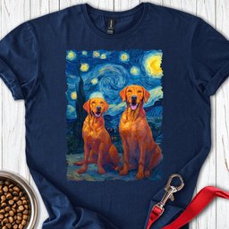Two Fox Red Labradors Van Gogh T Shirt Gift For Dog Lover