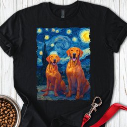 Two Fox Red Labradors Van Gogh T Shirt Gift For Dog Lover
