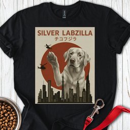 Silver Labzilla T Shirt Gift For Dog Lover
