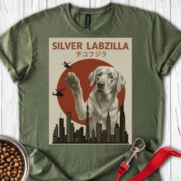 Silver Labzilla T Shirt Gift For Dog Lover