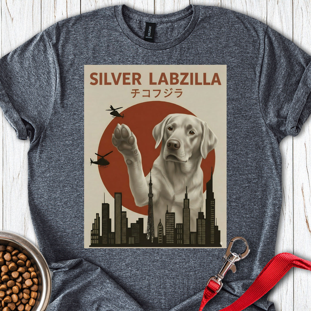 Silver Labzilla T Shirt Gift For Dog Lover