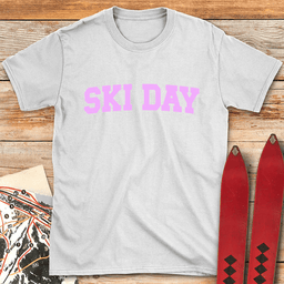 Ski Day Pink T Shirt Gift For Skier