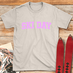 Ski Day Pink T Shirt Gift For Skier