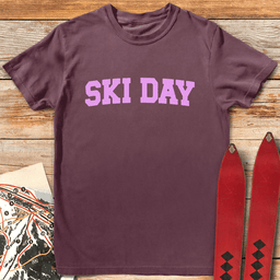 Ski Day Pink T Shirt Gift For Skier