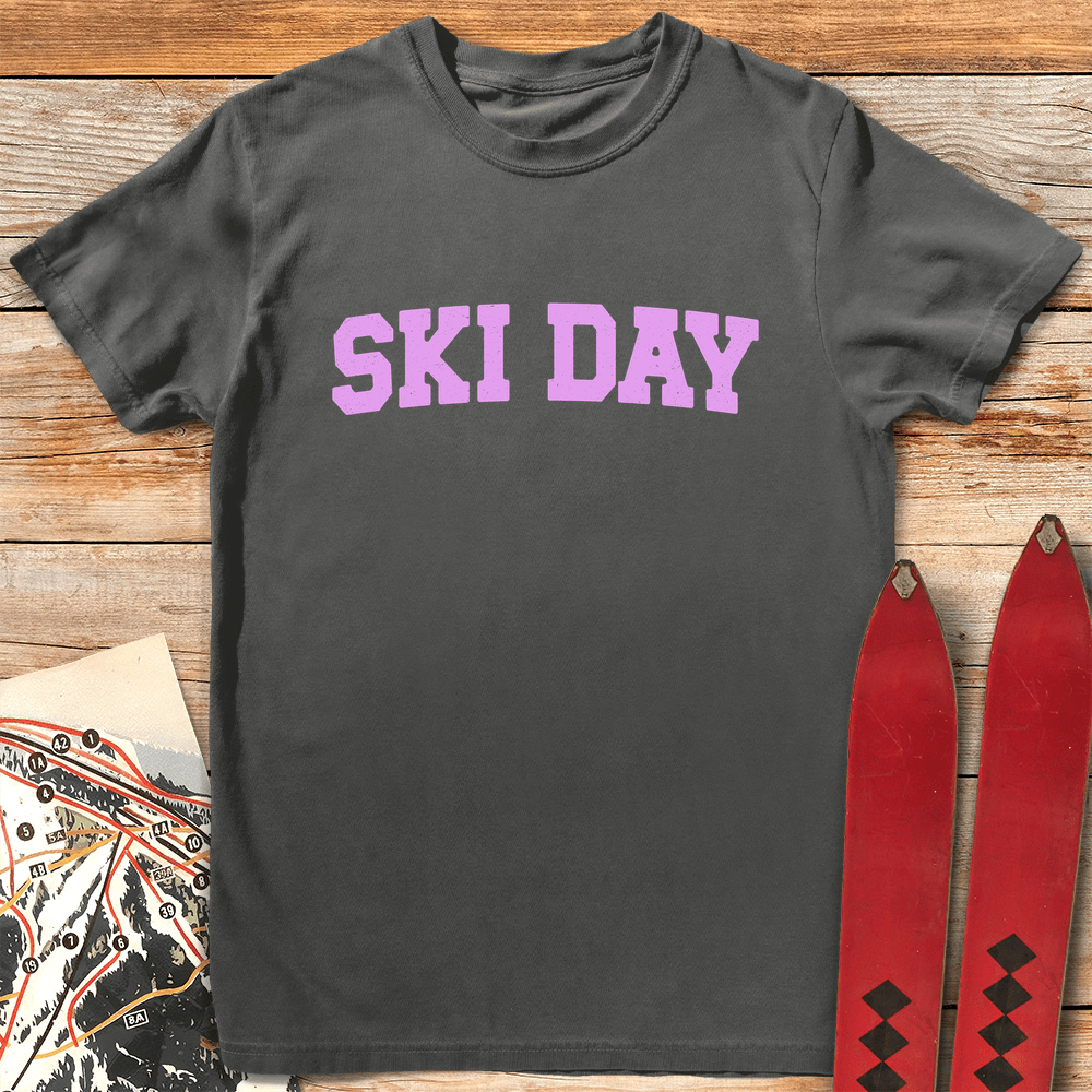 Ski Day Pink T Shirt Gift For Skier