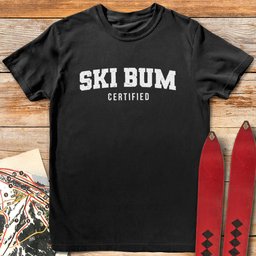 Ski Bum Certified T Shirt Gift For Skier