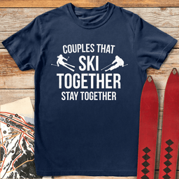 Ski Couples T Shirt Gift For Skier