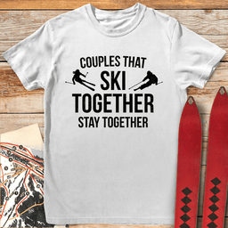 Ski Couples T Shirt Gift For Skier