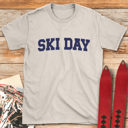Ski Day Navy T Shirt Gift For Skier